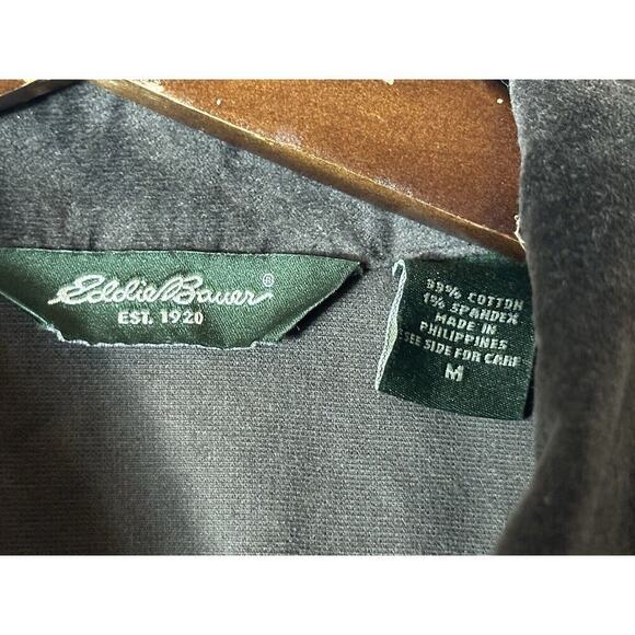 Eddie Bauer Shirt Womens Medium Brown Faux Suede Button Up Cabincore Shacket M - Picture 3 of 7